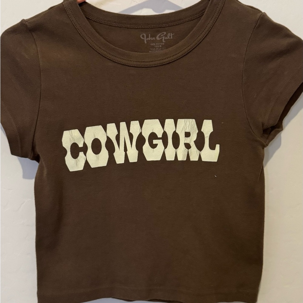 Brown “cowboy” baby tee